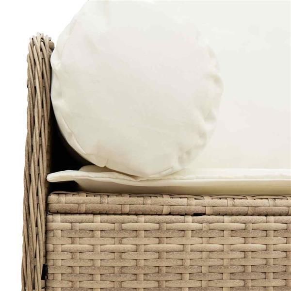 Grote foto vidaxl tuinbank 3 zits met kussens poly rattan beige tuin en terras tuinmeubelen