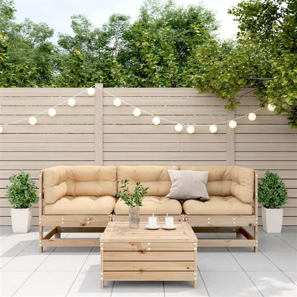 Grote foto vidaxl 4 delige loungeset massief grenenhout tuin en terras tuinmeubelen
