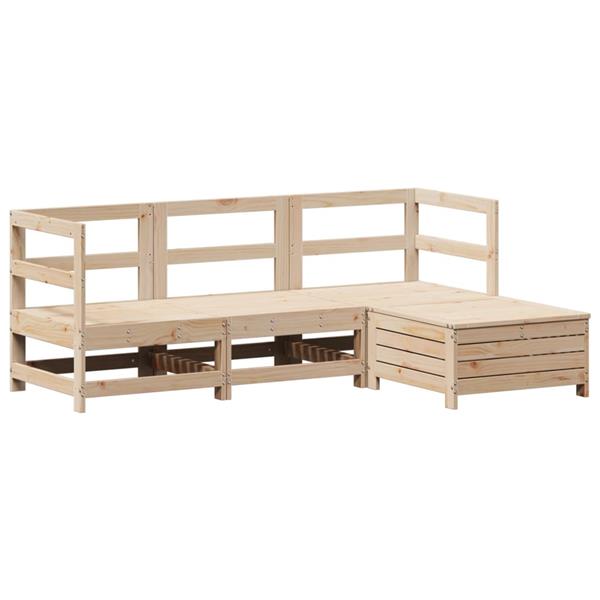 Grote foto vidaxl 4 delige loungeset massief grenenhout tuin en terras tuinmeubelen