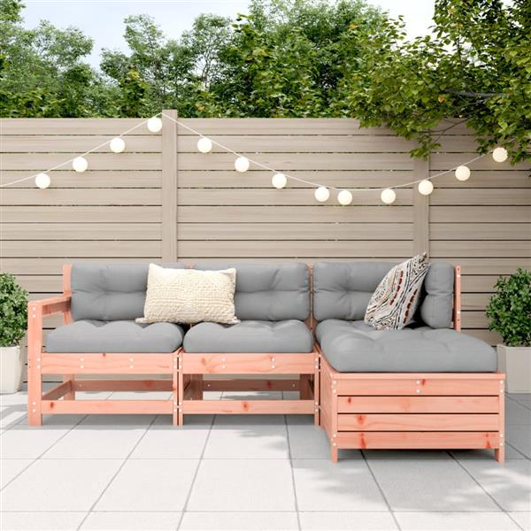 Grote foto vidaxl 4 delige loungeset massief douglas vurenhout tuin en terras tuinmeubelen