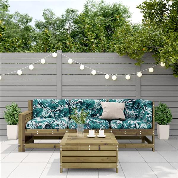 Grote foto vidaxl 4 delige loungeset met kussens ge mpregneerd grenenhout tuin en terras tuinmeubelen