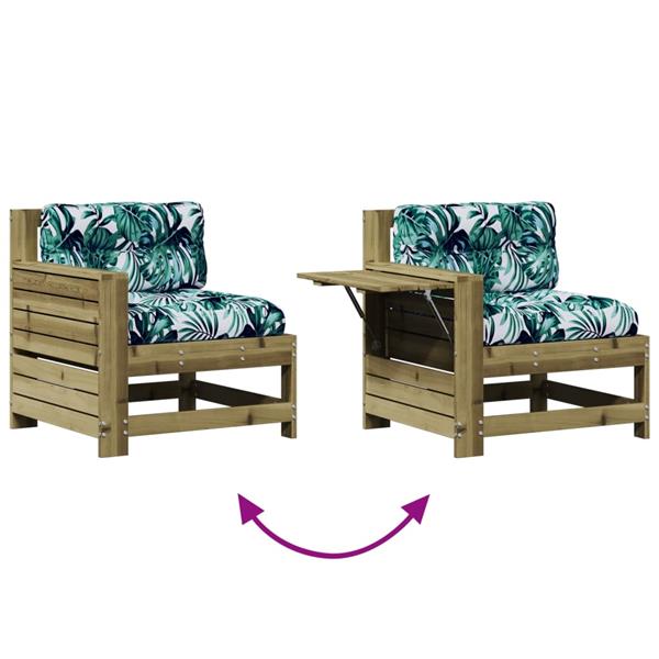 Grote foto vidaxl 4 delige loungeset met kussens ge mpregneerd grenenhout tuin en terras tuinmeubelen