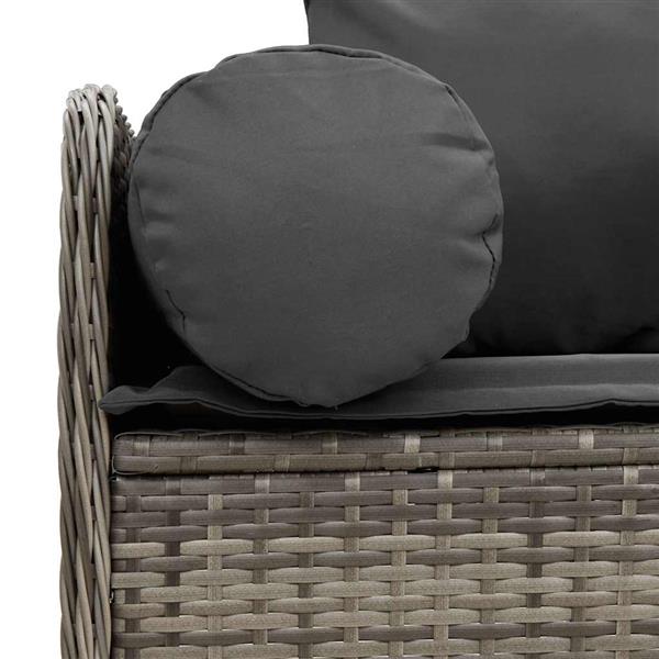 Grote foto vidaxl tuinbank 3 zits met kussens poly rattan grijs tuin en terras tuinmeubelen