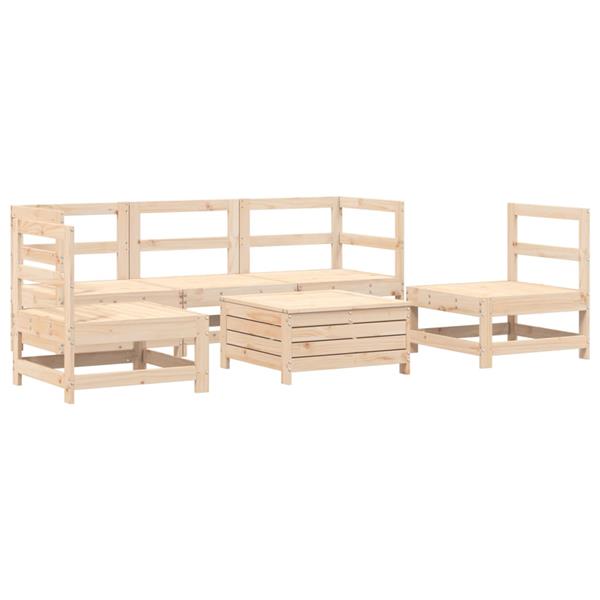 Grote foto vidaxl 6 delige loungeset massief grenenhout tuin en terras tuinmeubelen