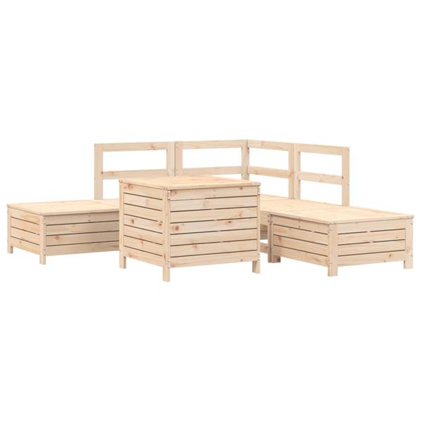 Grote foto vidaxl 6 delige loungeset massief grenenhout tuin en terras tuinmeubelen
