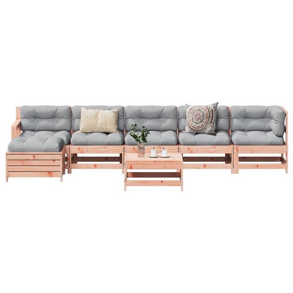 Grote foto vidaxl 7 delige loungeset massief douglashout tuin en terras tuinmeubelen