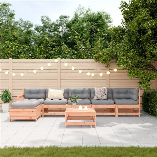 Grote foto vidaxl 7 delige loungeset massief douglashout tuin en terras tuinmeubelen