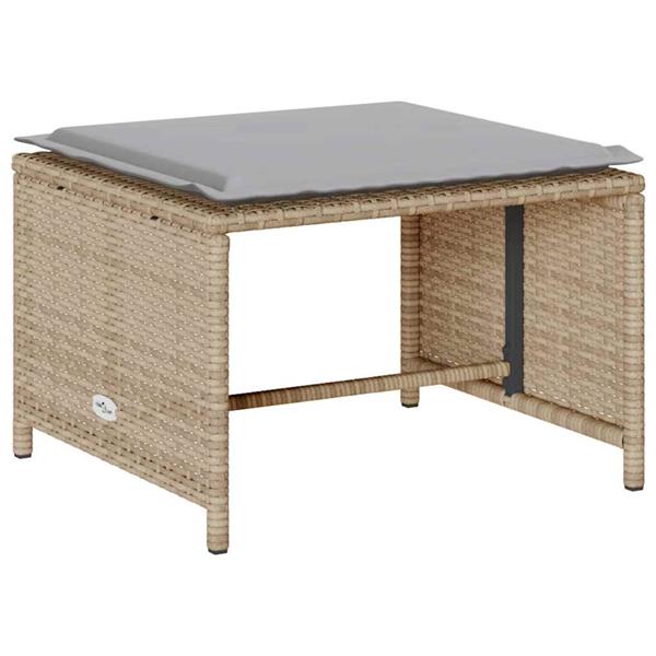 Grote foto vidaxl 5 delige tuinbankstel met kussens stapelbaar beige poly rattan tuin en terras tuinmeubelen