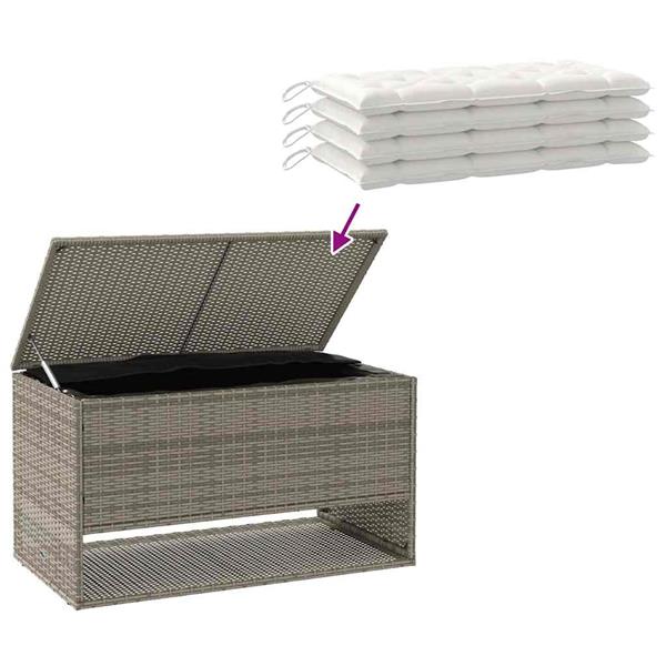 Grote foto vidaxl opbergbox voor buiten 100x55x55 5 cm poly rattan grijs tuin en terras overige tuin en terras