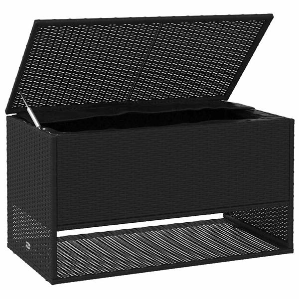 Grote foto vidaxl opbergbox voor buiten 100x55x55 5 cm poly rattan zwart tuin en terras overige tuin en terras