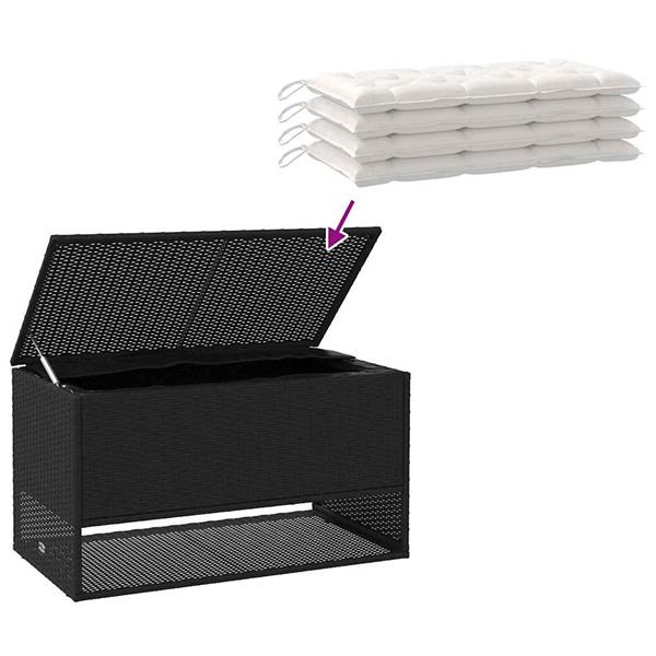 Grote foto vidaxl opbergbox voor buiten 100x55x55 5 cm poly rattan zwart tuin en terras overige tuin en terras