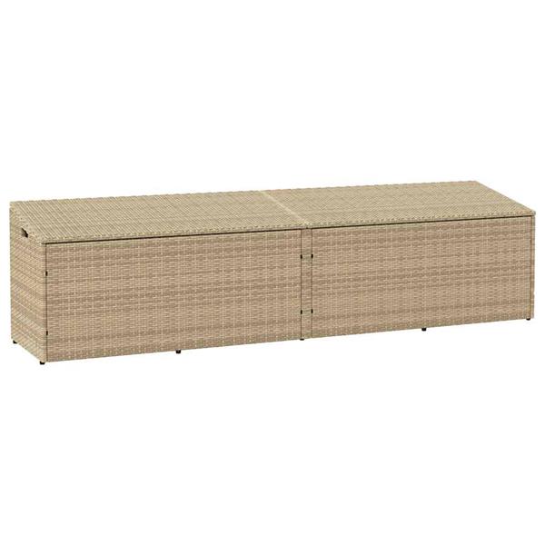 Grote foto vidaxl tuinbox 220x50x58 cm poly rattan beige tuin en terras overige tuin en terras