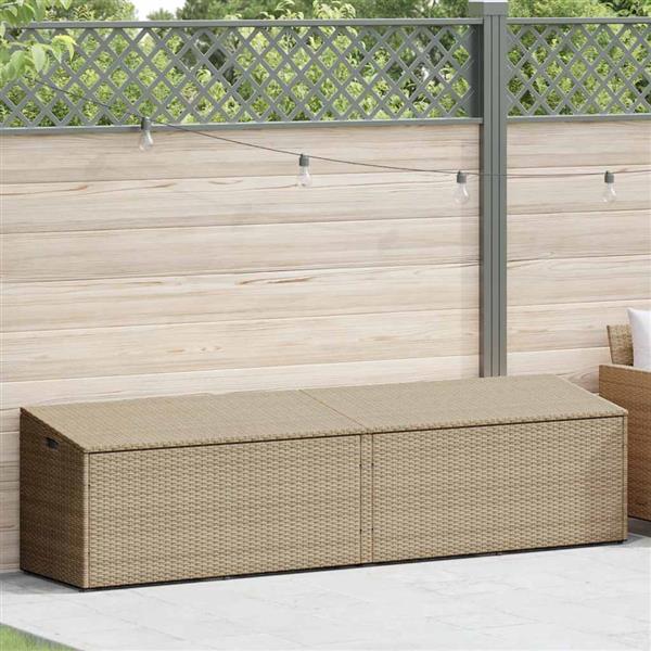 Grote foto vidaxl tuinbox 220x50x58 cm poly rattan beige tuin en terras overige tuin en terras