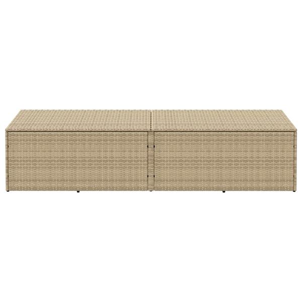 Grote foto vidaxl tuinbox 220x50x58 cm poly rattan beige tuin en terras overige tuin en terras