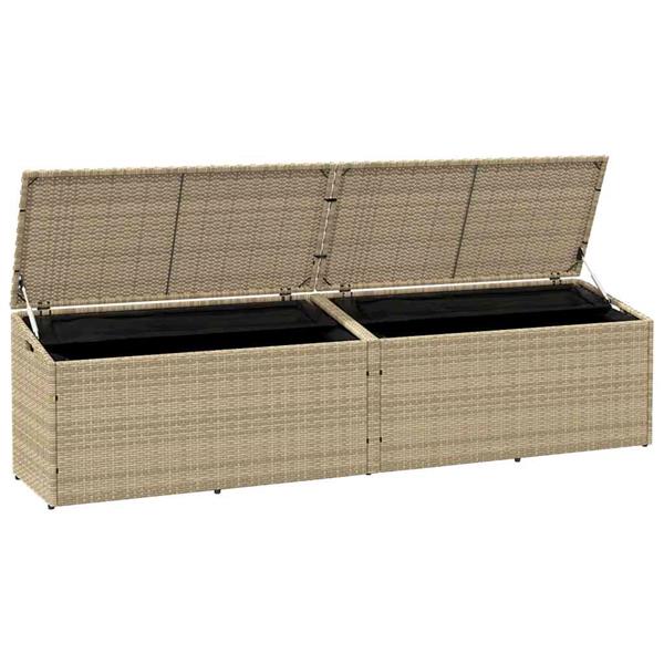 Grote foto vidaxl tuinbox 220x50x58 cm poly rattan beige tuin en terras overige tuin en terras