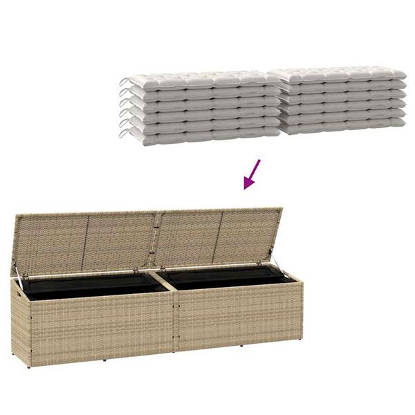 Grote foto vidaxl tuinbox 220x50x58 cm poly rattan beige tuin en terras overige tuin en terras