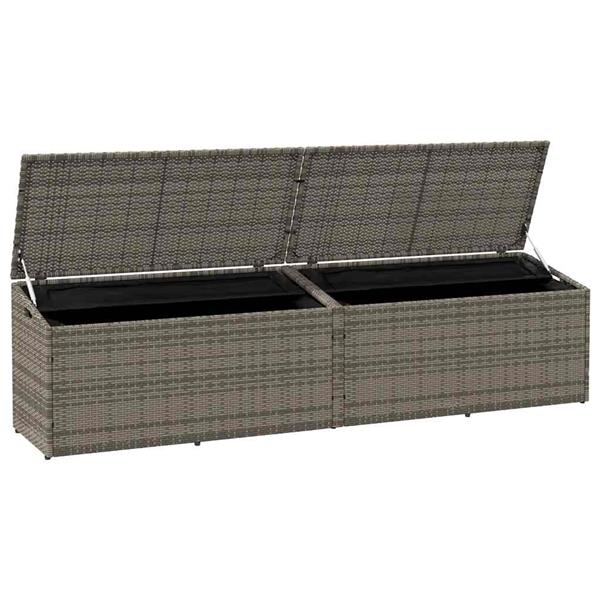 Grote foto vidaxl tuinbox 220x50x58 cm poly rattan grijs tuin en terras overige tuin en terras