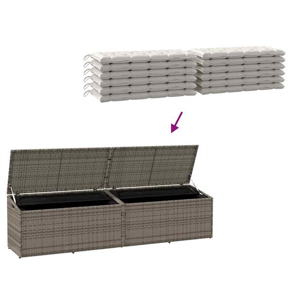 Grote foto vidaxl tuinbox 220x50x58 cm poly rattan grijs tuin en terras overige tuin en terras