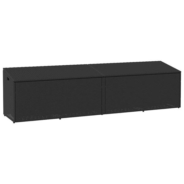 Grote foto vidaxl tuinbox 220x50x58 cm poly rattan zwart tuin en terras overige tuin en terras