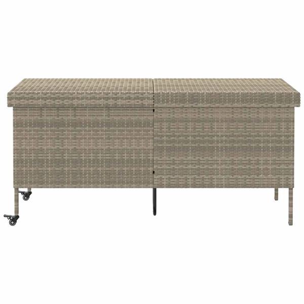 Grote foto vidaxl tuinbox met wielen 160x55x75 cm poly rattan lichtgrijs tuin en terras overige tuin en terras