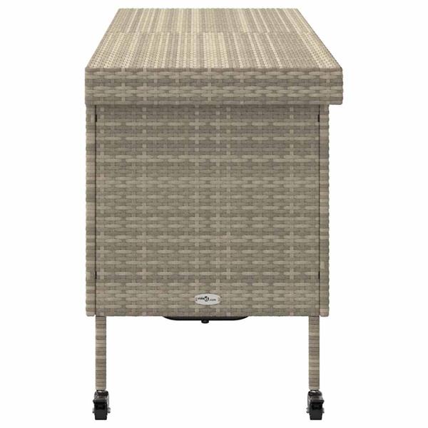 Grote foto vidaxl tuinbox met wielen 160x55x75 cm poly rattan lichtgrijs tuin en terras overige tuin en terras