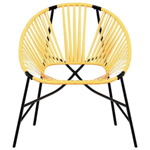 Grote foto vidaxl set tuinstoelen 3 delig poly rattan zwart en geel tuin en terras tuinmeubelen