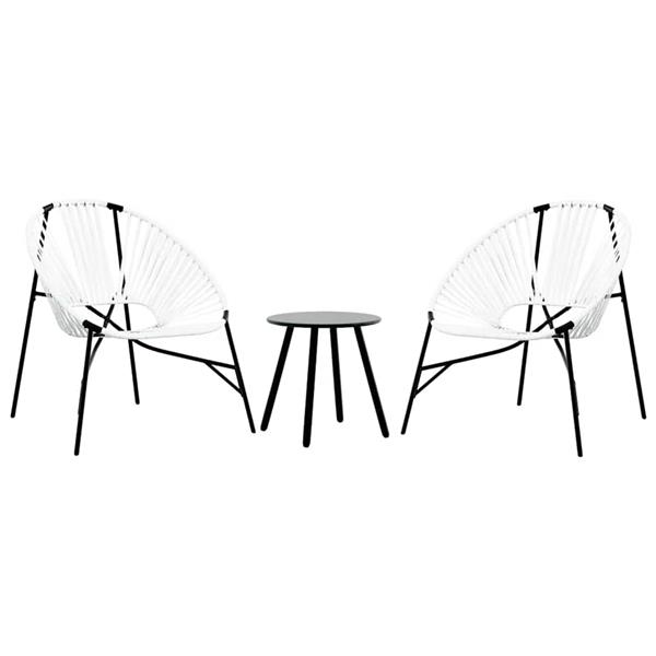 Grote foto vidaxl tuinstoelenset 3 delig poly rattan zwart en wit tuin en terras tuinmeubelen