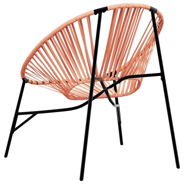 Grote foto vidaxl tuinstoel egg poly rattan zwart en oranje tuin en terras tuinmeubelen