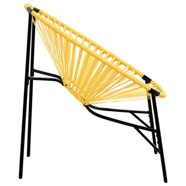 Grote foto vidaxl tuinstoel egg poly rattan zwart en geel tuin en terras tuinmeubelen