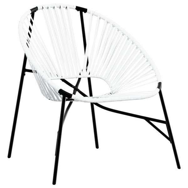 Grote foto vidaxl tuinstoel egg poly rattan zwart wit tuin en terras tuinmeubelen
