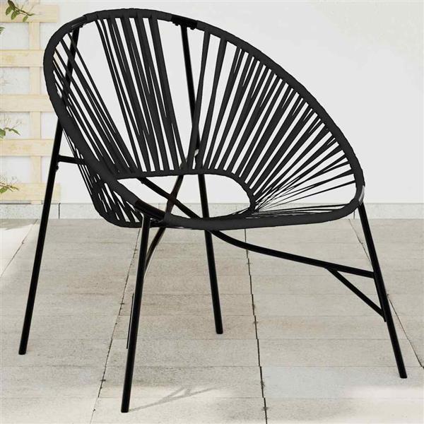 Grote foto vidaxl tuinei stoel poly rattan zwart tuin en terras tuinmeubelen