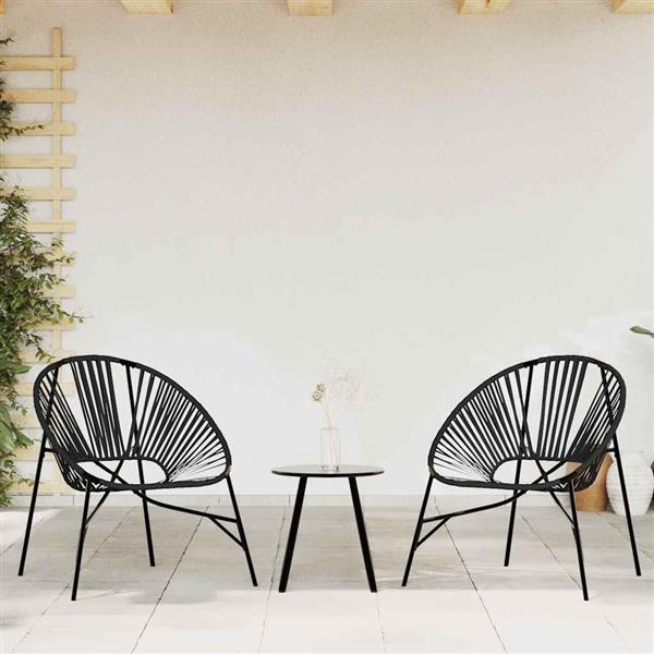 Grote foto vidaxl tuinei stoel poly rattan zwart tuin en terras tuinmeubelen
