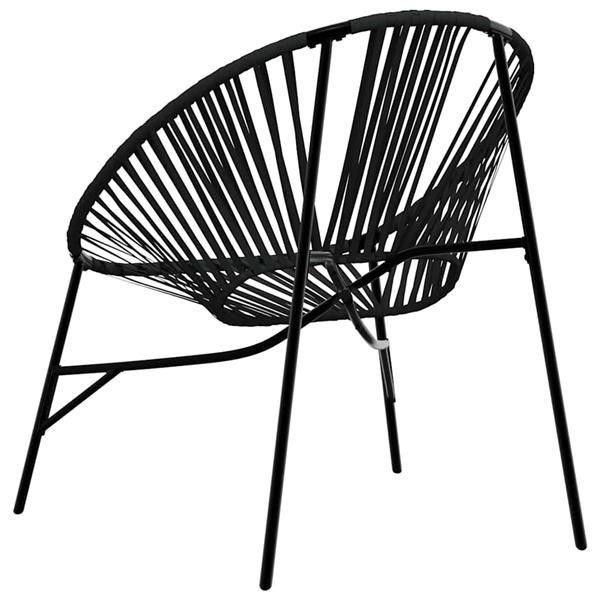 Grote foto vidaxl tuinei stoel poly rattan zwart tuin en terras tuinmeubelen