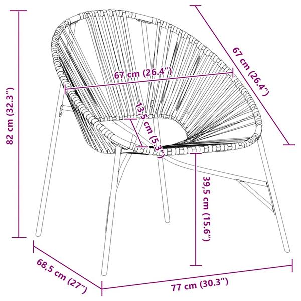 Grote foto vidaxl tuinei stoel poly rattan zwart tuin en terras tuinmeubelen