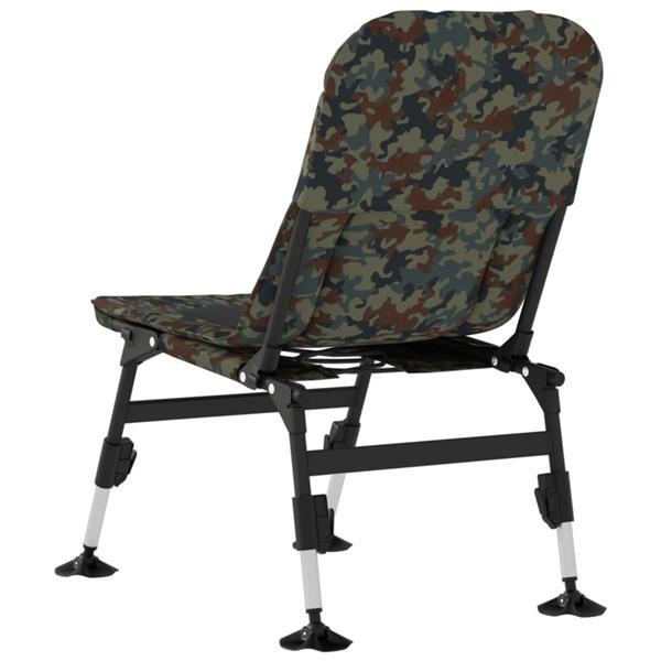 Grote foto vidaxl visstoel met verstelbare modderpoten inklapbaar camouflage tuin en terras tuinmeubelen