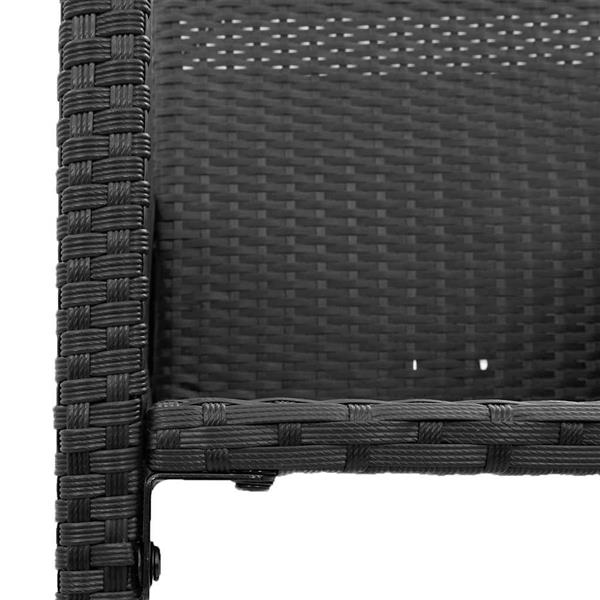 Grote foto vidaxl 3 delige tuinbarset zonder kussens poly rattan acacia zwart tuin en terras tuinmeubelen