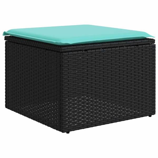 Grote foto vidaxl 2 delige loungeset met kussens poly rattan acacia zwart tuin en terras tuinmeubelen