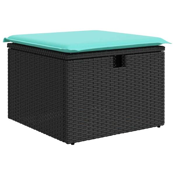 Grote foto vidaxl 2 delige loungeset met kussens poly rattan acacia zwart tuin en terras tuinmeubelen