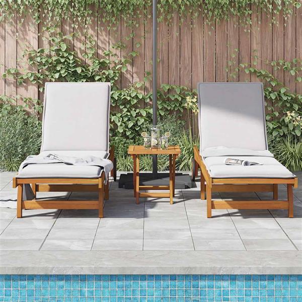 Grote foto vidaxl ligbedden 2 st met tafel massief acaciahout tuin en terras tuinmeubelen