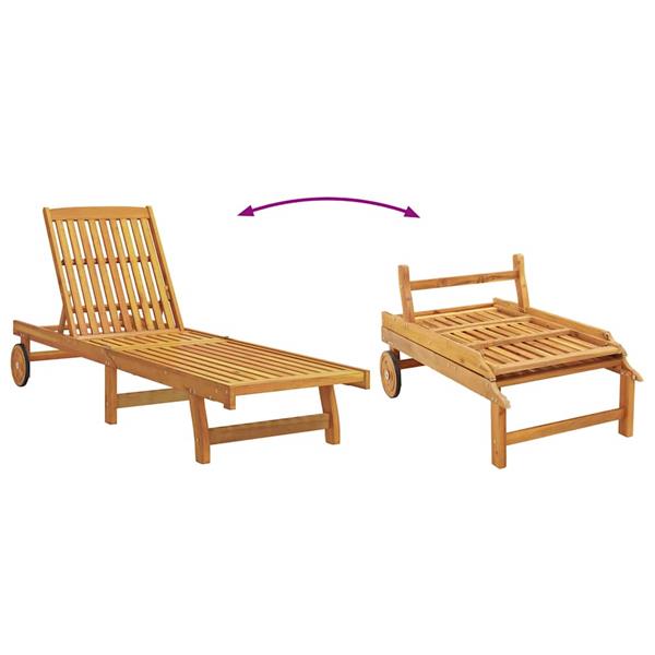 Grote foto vidaxl ligbedden 2 st met tafel massief acaciahout tuin en terras tuinmeubelen