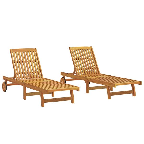 Grote foto vidaxl ligstoelen 2 st massief acaciahout tuin en terras tuinmeubelen