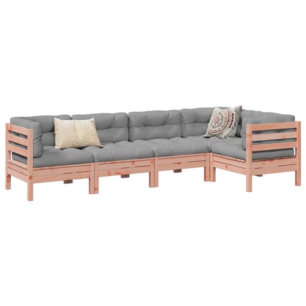 Grote foto vidaxl 5 delige loungeset met kussens massief douglas vurenhout tuin en terras tuinmeubelen