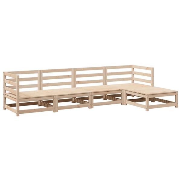 Grote foto vidaxl 5 delige loungeset massief grenenhout tuin en terras tuinmeubelen