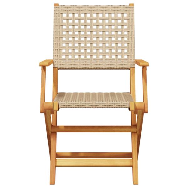 Grote foto vidaxl 5 delige tuinset poly rattan en massief hout beige tuin en terras tuinmeubelen