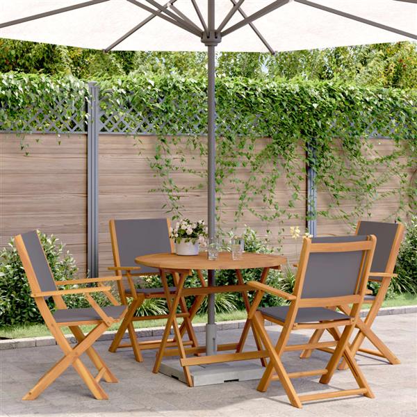 Grote foto vidaxl 5 delige tuinset massief hout en stof antracietkleurig tuin en terras tuinmeubelen