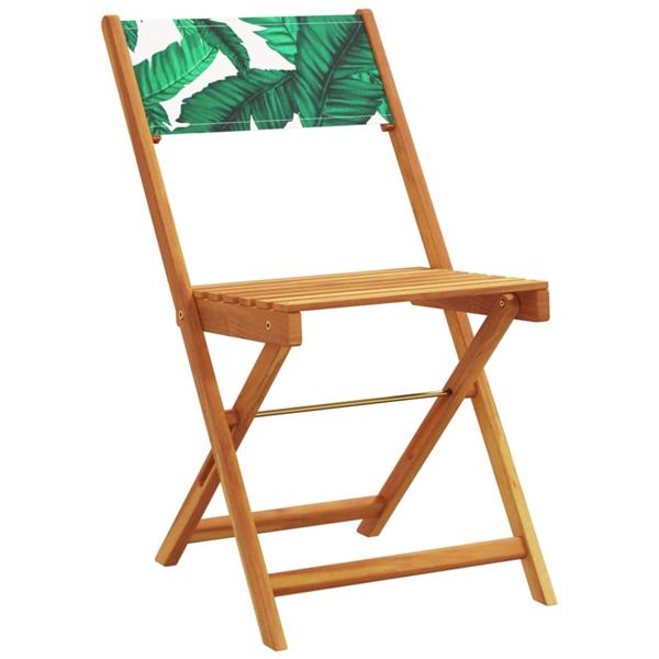 Grote foto vidaxl 5 delige tuinset bladpatroon stof en massief hout tuin en terras tuinmeubelen