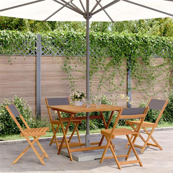 Grote foto vidaxl 5 delige tuinset massief hout en stof antracietkleurig tuin en terras tuinmeubelen