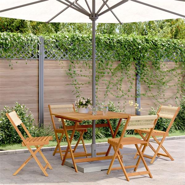 Grote foto vidaxl 5 delige tuinset polypropeen en massief hout beige tuin en terras tuinmeubelen