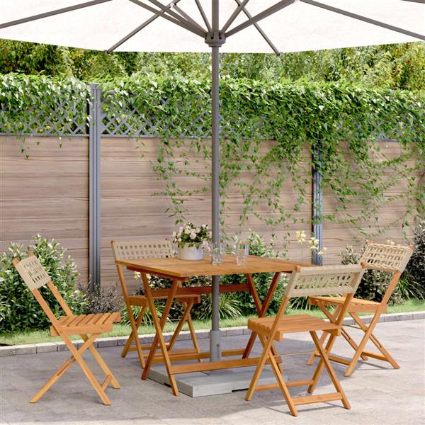 Grote foto vidaxl 5 delige tuinset poly rattan en massief hout beige tuin en terras tuinmeubelen