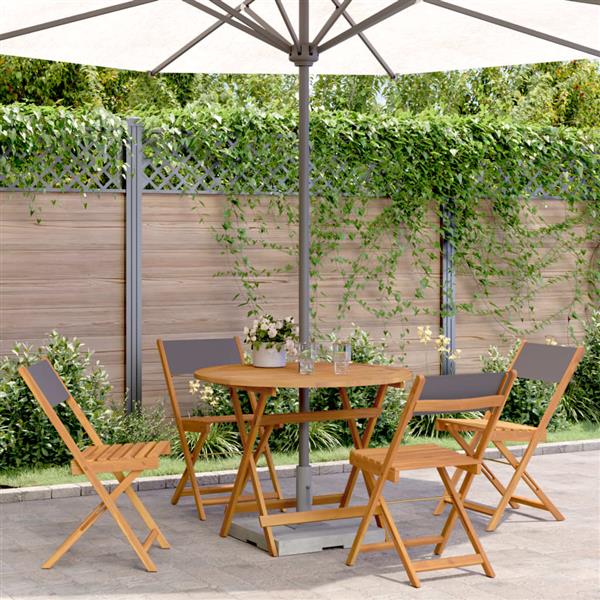 Grote foto vidaxl 5 delige tuinset massief hout en stof antracietkleurig tuin en terras tuinmeubelen